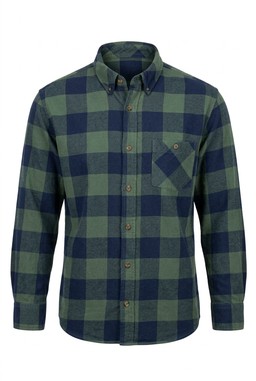 Field and Stream Green/navy buffalo/tartan Plaid Flannel XL Shirt